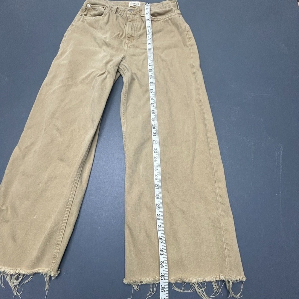 Etica Wide Leg Jeans Women's 26 Brown High Rise Frayed Hem Raw Hem Denim Casual - Picture 10 of 12